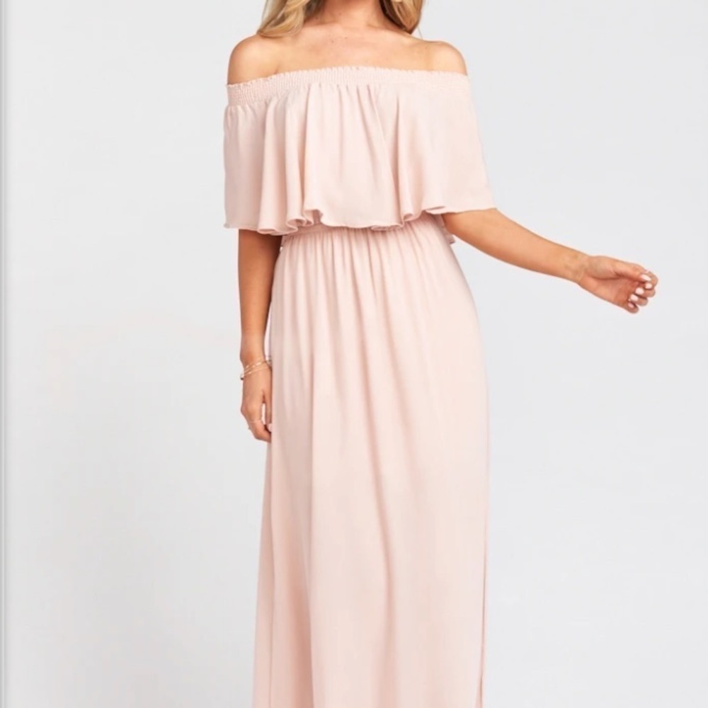 NWT Show Me Your Mumu Pink Hacienda Maxi Off the Shoulder Dress Size S